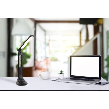 Globo - LED prigušiva punjiva stona lampa sa displejem LED/4W/230V 2200 mAh crna