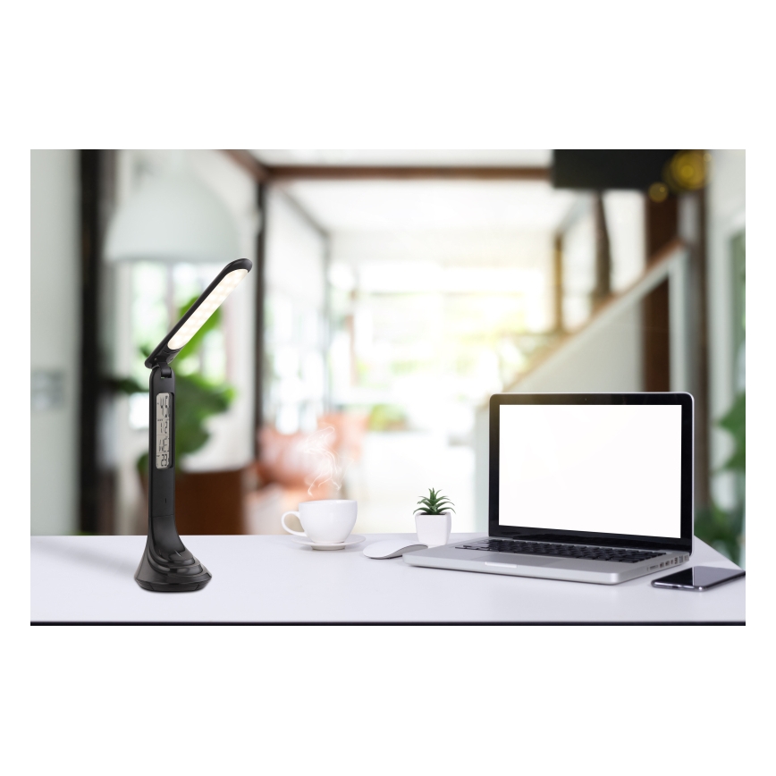 Globo - LED prigušiva punjiva stona lampa sa displejem LED/4W/230V 2200 mAh crna