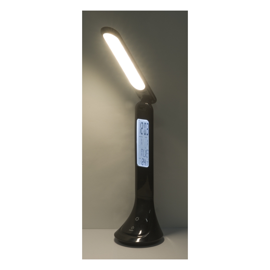 Globo - LED prigušiva punjiva stona lampa sa displejem LED/4W/230V 2200 mAh crna