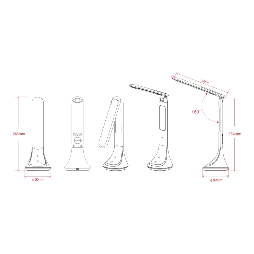 Globo - LED prigušiva punjiva stona lampa sa displejem LED/4W/230V 2200 mAh bela