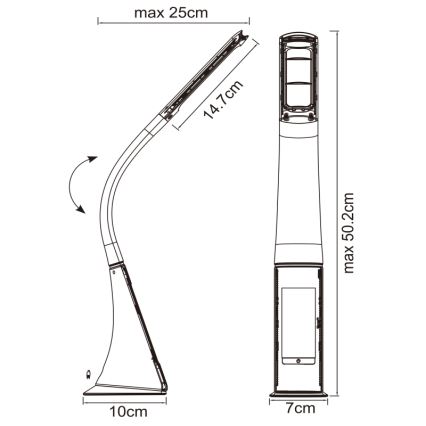 Globo - LED prigušiva dodirna stona lampa sa displejem LED/6,5W/230V 3000/4500/5800K bela