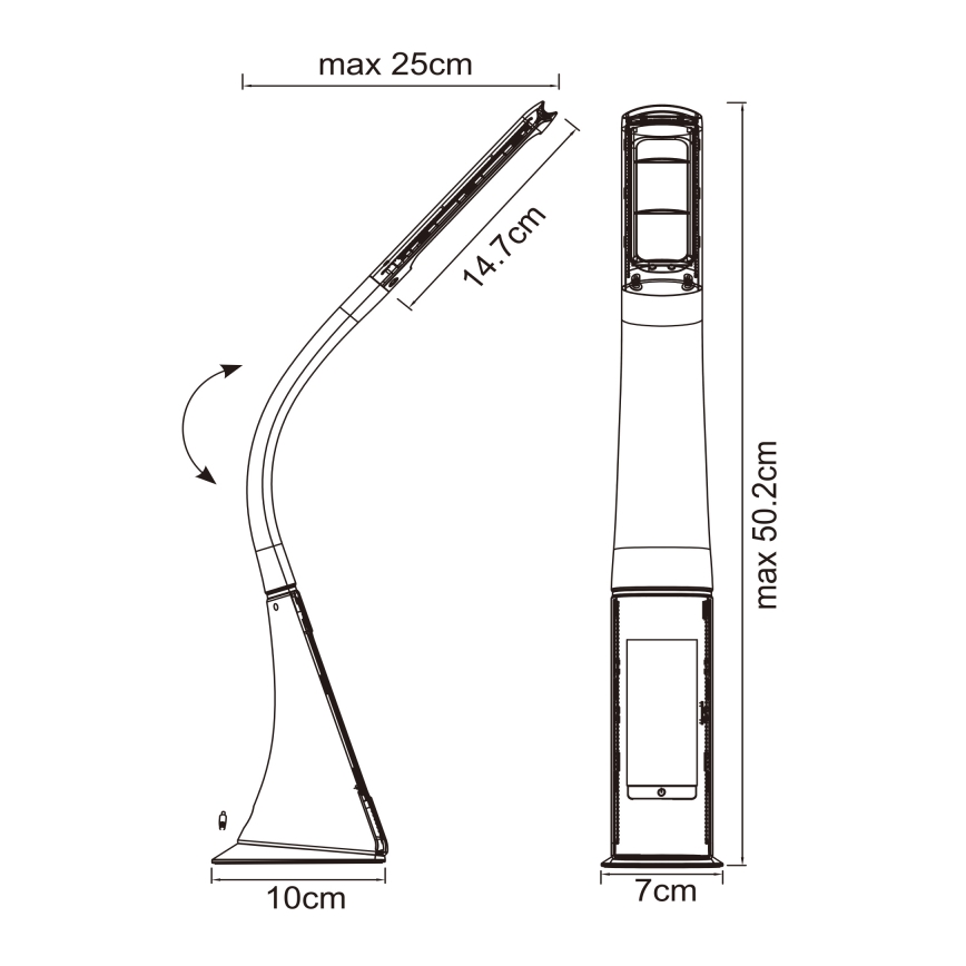 Globo - LED prigušiva dodirna stona lampa sa displejem LED/6,5W/230V 3000/4500/5800K bela