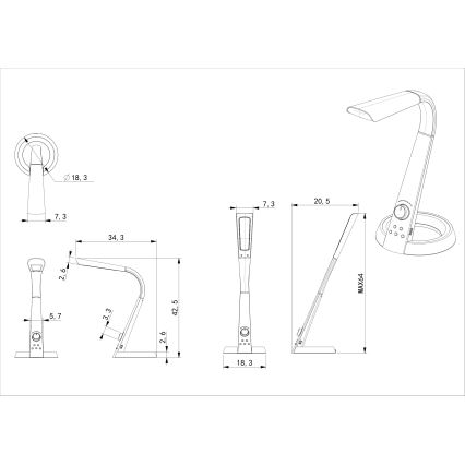 Globo - LED RGB prigušiva stona lampa LED/8W/230V + LED/2W