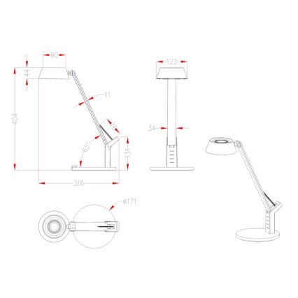 Globo - prigušiva LED stona lampa LED/8W/230V