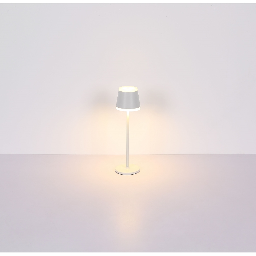 Globo - LED prigušiva punjiva dodirna stolna lampa LED/4,6W/230V 1800 mAh USB IP54 bela