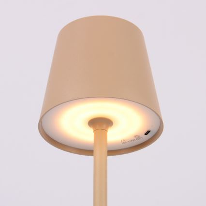 Globo - LED prigušiva dodirna spoljašnja lampa LED/3W/3,7V IP44 1800 mAh USB bež