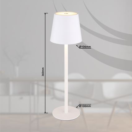 Globo - LED prigušiva dodirna spoljašnja lampa LED/3W/3,7V IP44 1800 mAh USB bela