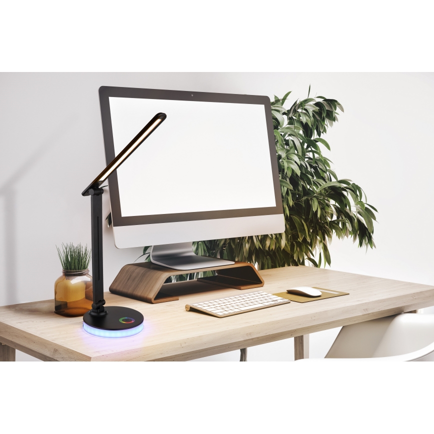 Globo - LED RGBW prigušiva dodirna stona lampa LED/5W/230V + LED/2W 2700K/4000K/6500K crna