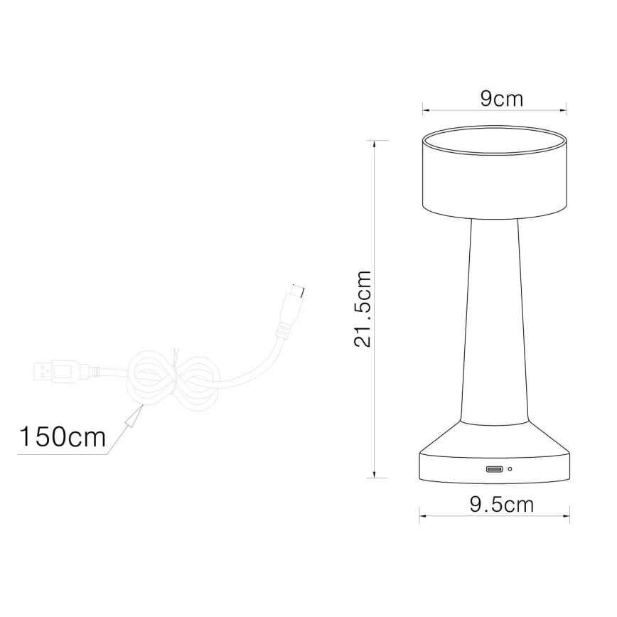 Globo - LED prigušiva dodirna stona lampa LED/1W/3,7V 2700K/4000K/6500K 800 mAh USB bela