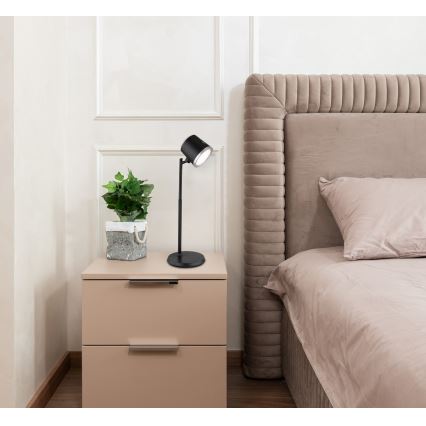 Globo - LED prigušiva dodirna stona lampa 4 u 1 LED/6W/3,7V 3000K/4000K/6500K 1500 mAh USB crna