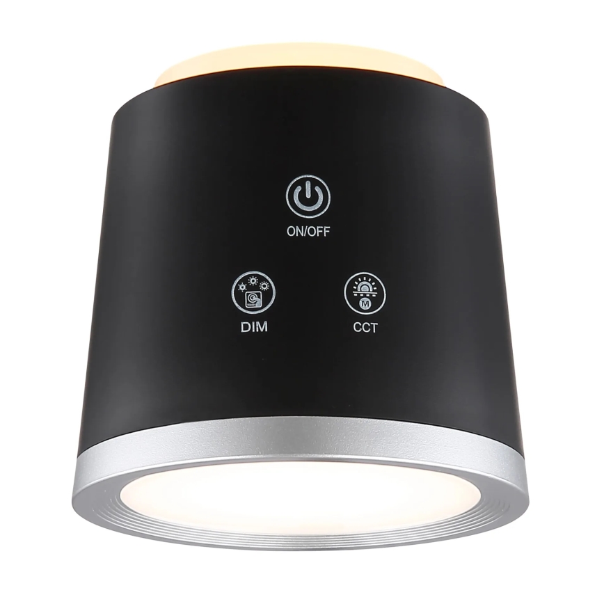 Globo - LED prigušiva dodirna stona lampa 4 u 1 LED/6W/3,7V 3000K/4000K/6500K 1500 mAh USB crna