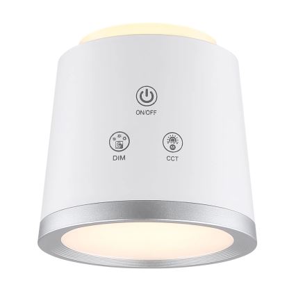 Globo - LED prigušiva dodirna stona lampa 4 u 1 LED/6W/3,7V 3000K/4000K/6500K 1500 mAh USB bela
