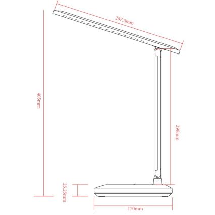 Globo - LED prigušiva dodirna punjiva stona lampa LED/3W/5V 2800/4000/6500K 1800 mAh bela