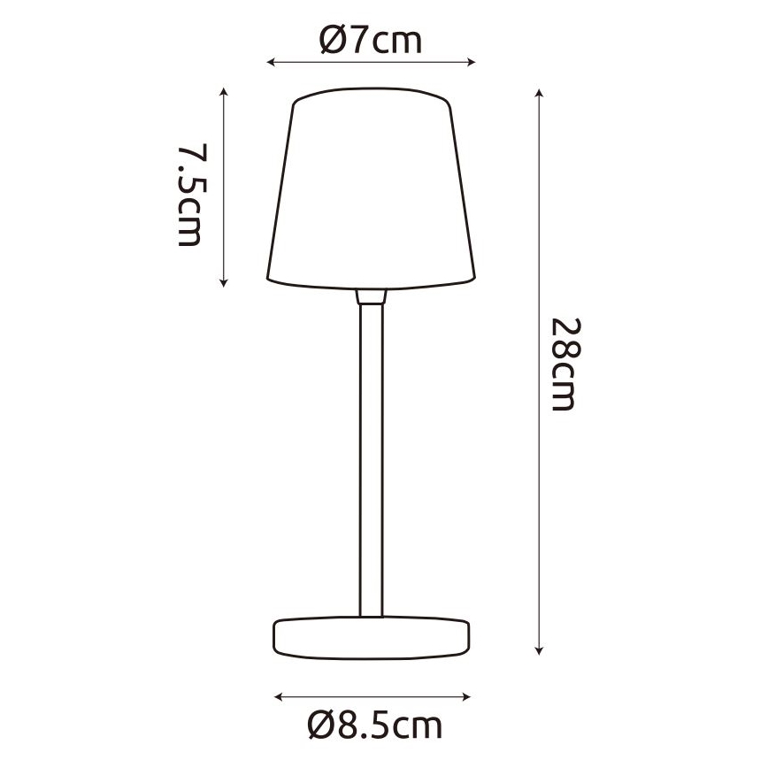 Globo - prigušiva LED spoljna stona lampa sa dodirom LED/2W/5V 3000/4000/6000K 2200 mAh IP44 crna