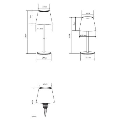 Globo - LED prigušiva dodirna punjiva stona lampa za spoljašnju upotrebu 3u1 LED/3W/5V 3000/4000/5000K IP54 1800 mAh plava