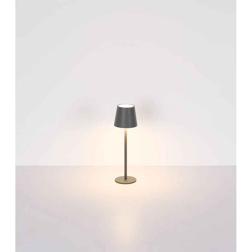 Globo - LED prigušiva dodirna punjiva spoljašnja stona lampa 3 u 1 LED/3W/5V 3000/4000/5000K IP54 1800 mAh siva