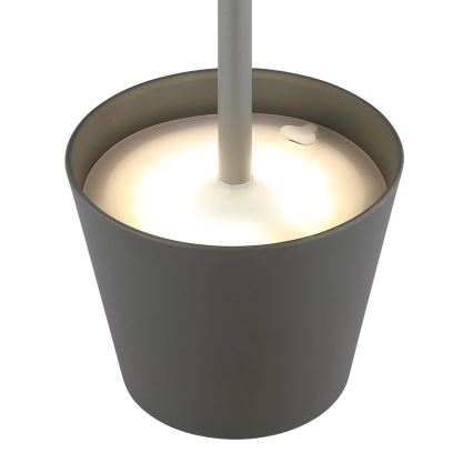 Globo - LED prigušiva dodirna punjiva spoljašnja stona lampa 3 u 1 LED/3W/5V 3000/4000/5000K IP54 1800 mAh siva