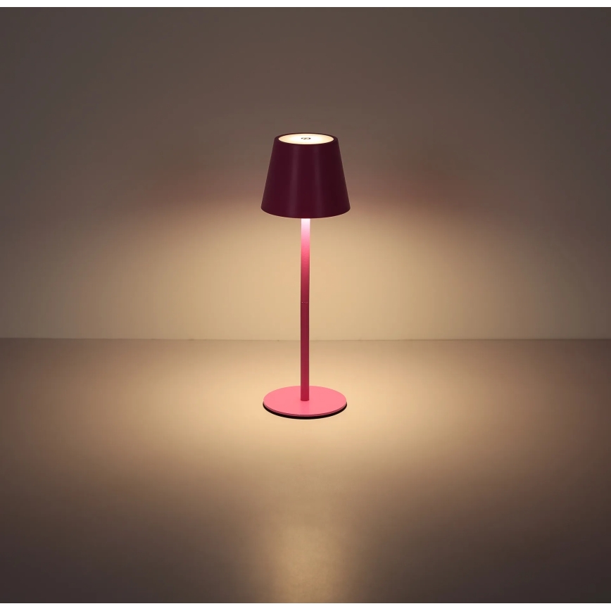 Globo - LED prigušiva stona lampa na dodir, punjiva, za spoljašnju upotrebu, 3u1 LED/3W/5V 3000/4000/5000K IP54 1800 mAh ružičasta