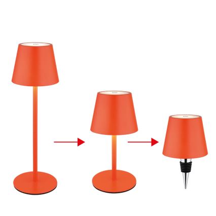 Globo - LED prigušiva dodirna punjiva stona lampa za spoljašnju upotrebu 3u1 LED/3W/5V 3000/4000/5000K IP54 1800 mAh crvena