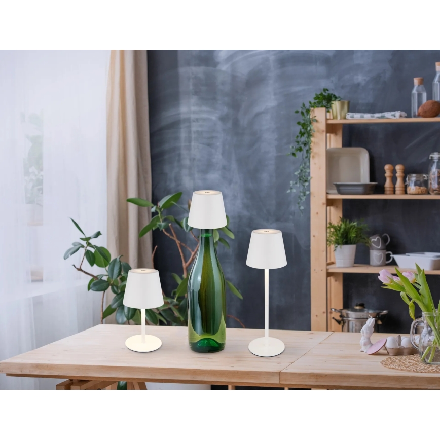 Globo - LED stona lampa za spoljašnju upotrebu, prigušiva, na dodir, punjiva, 3u1, LED/3W/5V, 3000/4000/5000K, IP54, 1800 mAh, bela