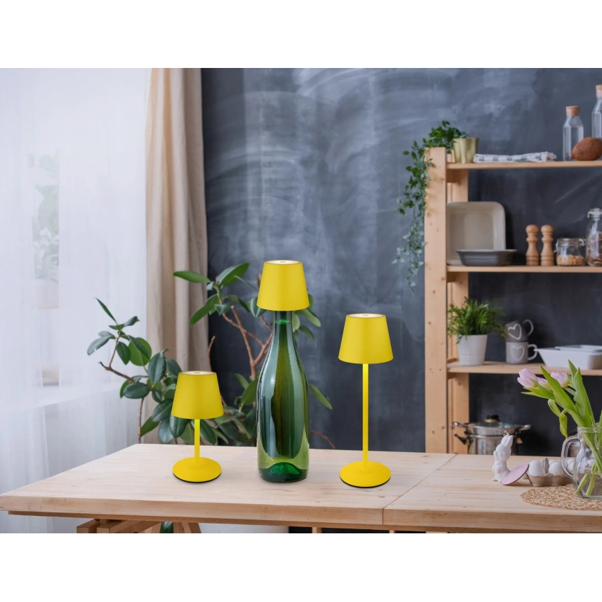 Globo - LED prigušiva dodirna punjiva spoljašnja stona lampa 3u1 LED/3W/5V 3000/4000/5000K IP54 1800 mAh žuta