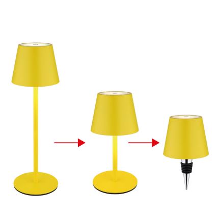 Globo - LED prigušiva dodirna punjiva spoljašnja stona lampa 3u1 LED/3W/5V 3000/4000/5000K IP54 1800 mAh žuta