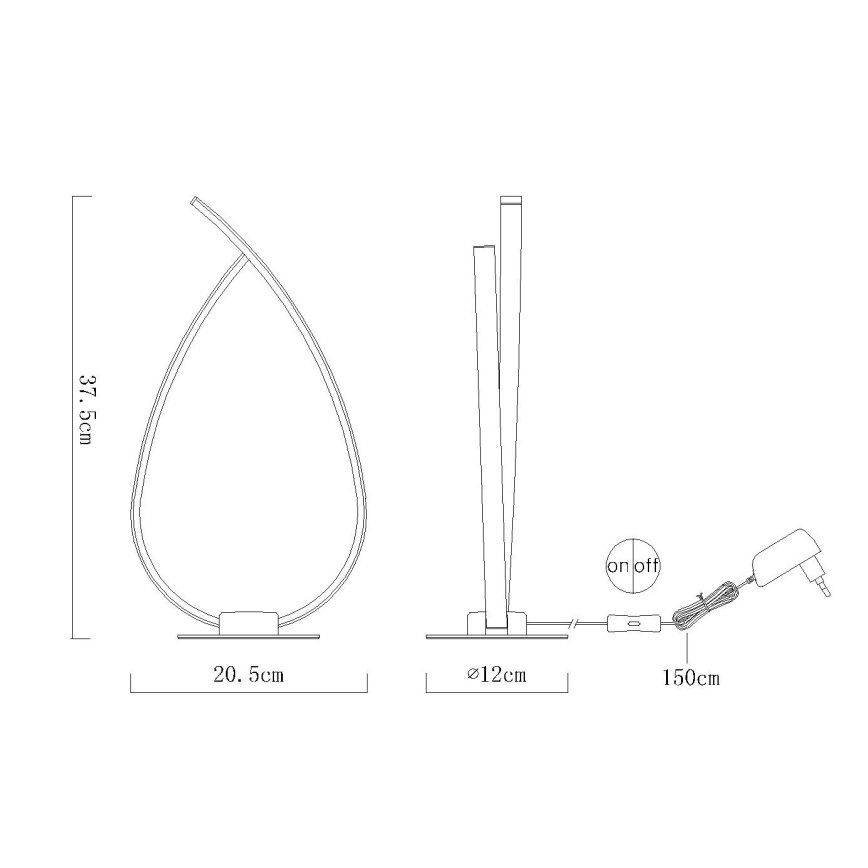 Globo - LED stona lampa LED/6W/230V crna