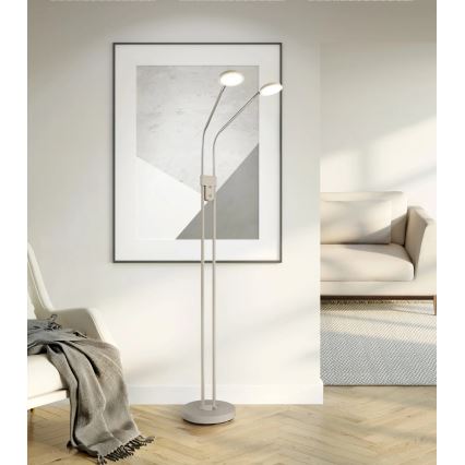 Globo - LED prigušiva podna lampa 2xLED/6,5W/230V 2700/3350/4000K bež