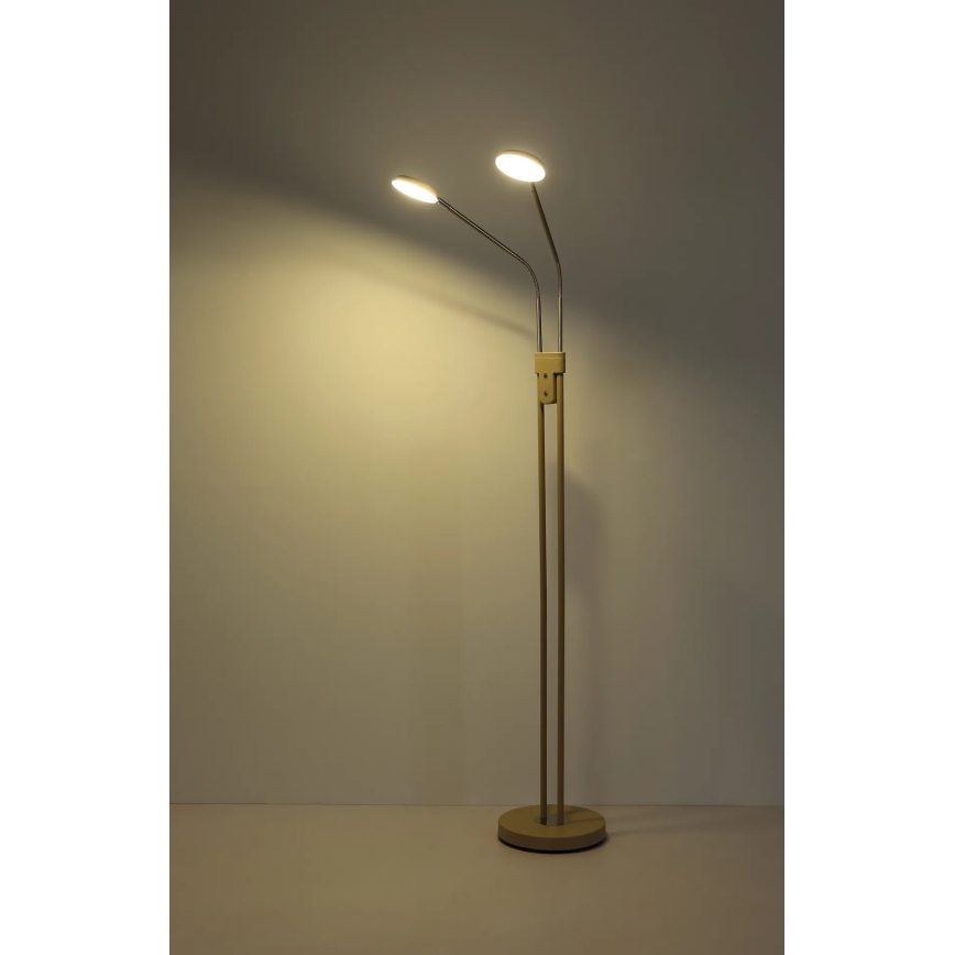 Globo - LED prigušiva podna lampa 2xLED/6,5W/230V 2700/3350/4000K bež