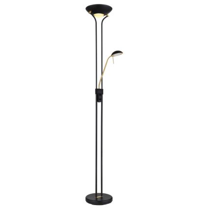 Globo - LED prigušiva podna lampa LED/20W/230V + LED/5,5W 3000K crna/zlatna