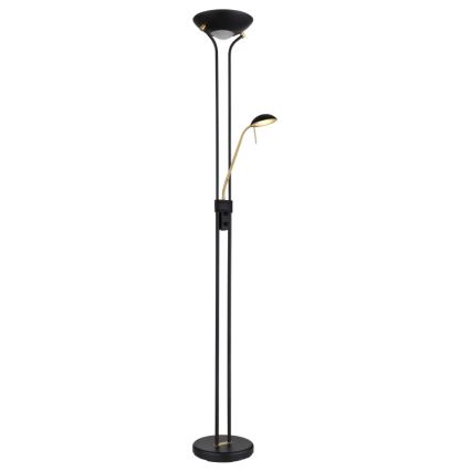Globo - LED prigušiva podna lampa LED/20W/230V + LED/5,5W 3000K crna/zlatna