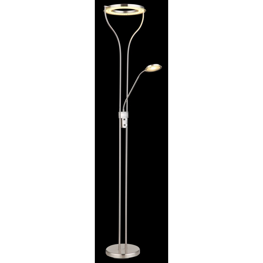Globo - Prigušiva podna lampa LED/20W/230V + LED/4W 3000K matni hrom