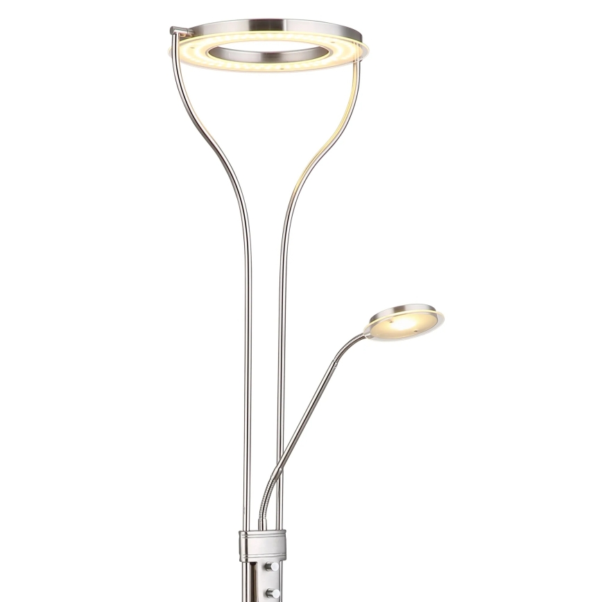 Globo - Prigušiva podna lampa LED/20W/230V + LED/4W 3000K matni hrom