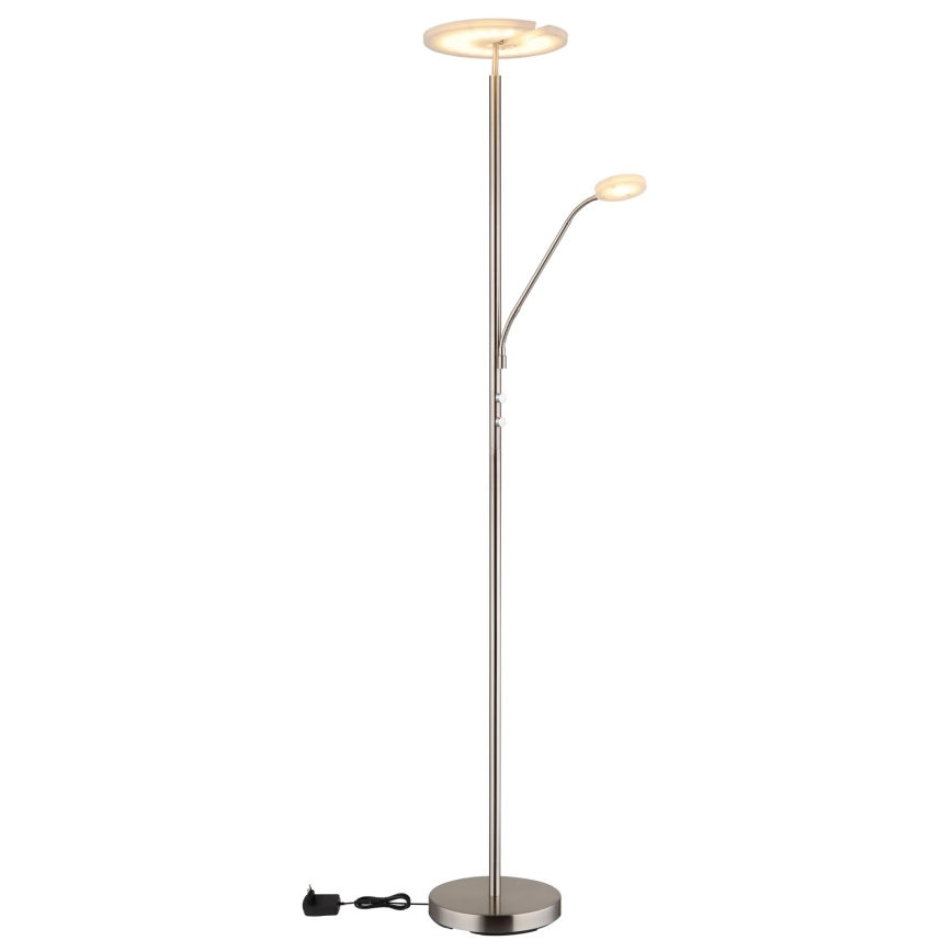 Globo - LED stojeća lampa sa prigušivačem LED/28W/230V + LED/5W 3000K mat hrom