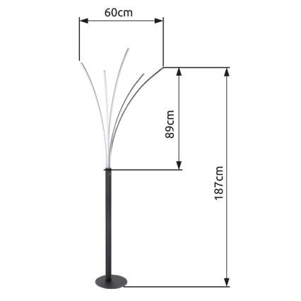 Globo - LED prigušiva dodirna podna lampa LED/36W/230V crna
