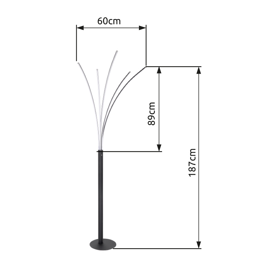 Globo - LED prigušiva dodirna podna lampa LED/36W/230V crna