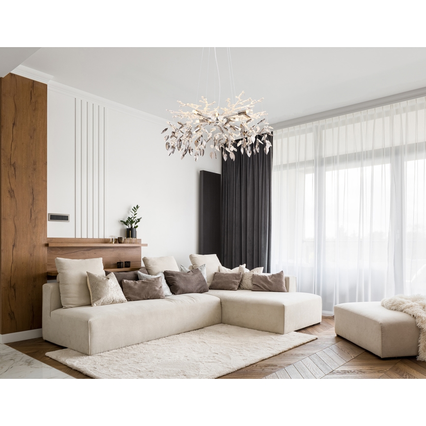 Globo - Luster na sajli 8xG9/8W/230V prečnik 61 cm sjajni hrom