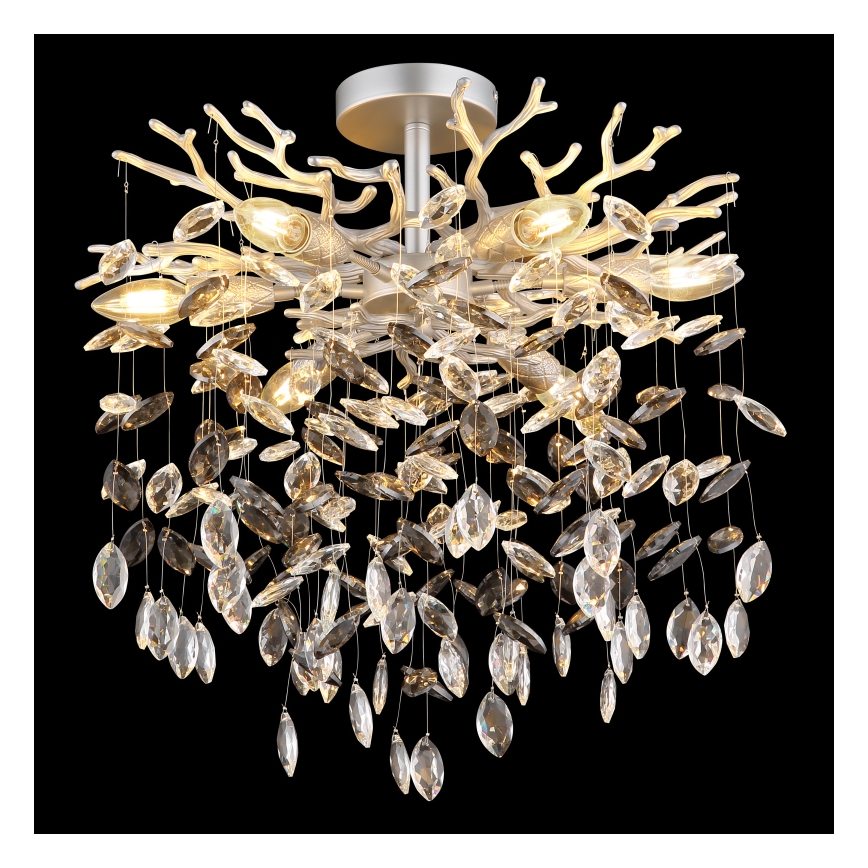 Globo - Luster na šipci 6xE14/40W/230V, srebrna