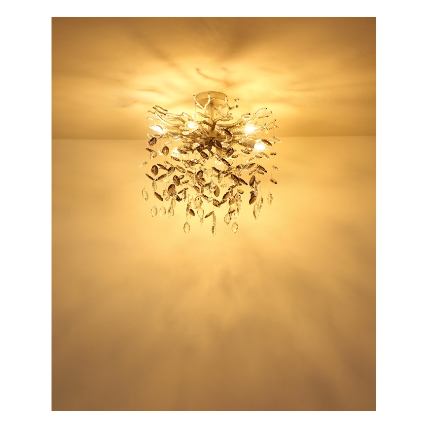 Globo - Luster na šipci 6xE14/40W/230V, srebrna