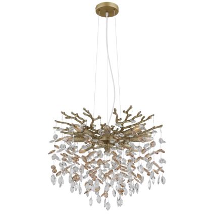 Globo - Luster na sajli 8xE14/40W/230V zlatan