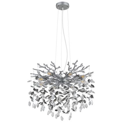 Globo - luster na sajli 8xE14/40W/230V srebrne boje