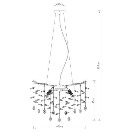 Globo - luster na sajli 8xE14/40W/230V srebrne boje