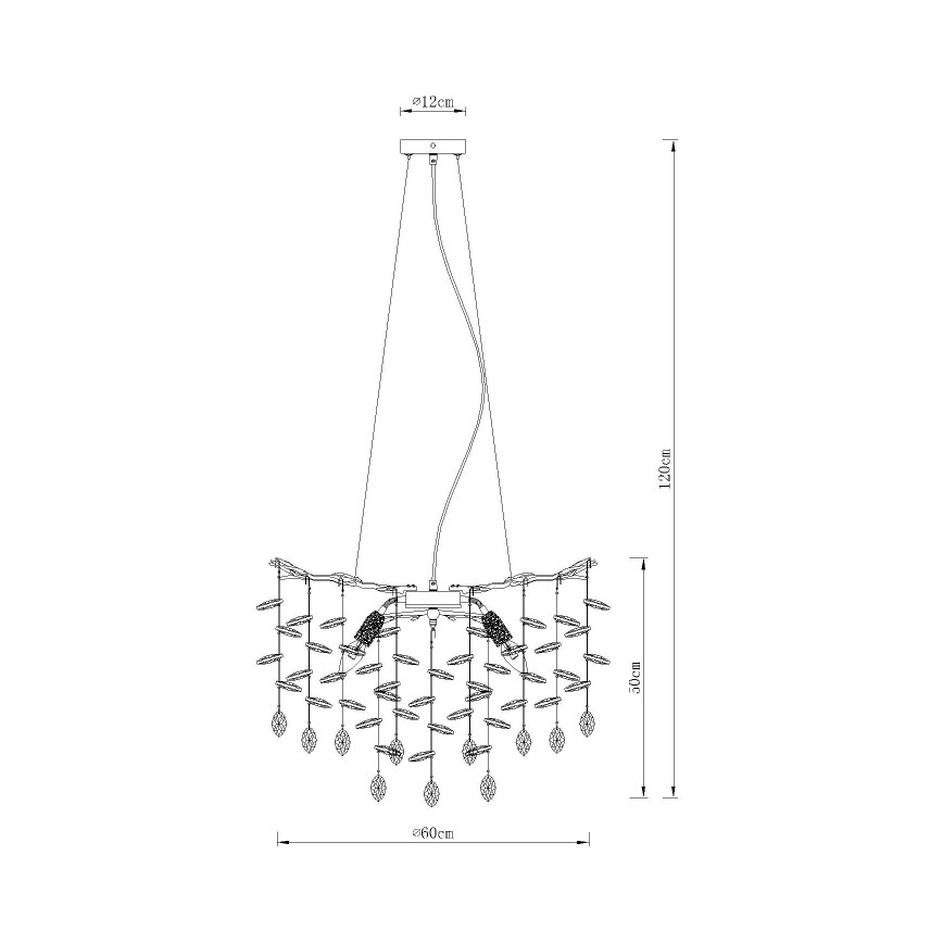 Globo - luster na sajli 8xE14/40W/230V srebrne boje