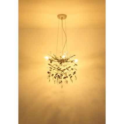 Globo - Srebrni luster na sajli 4xE14/40W/230V