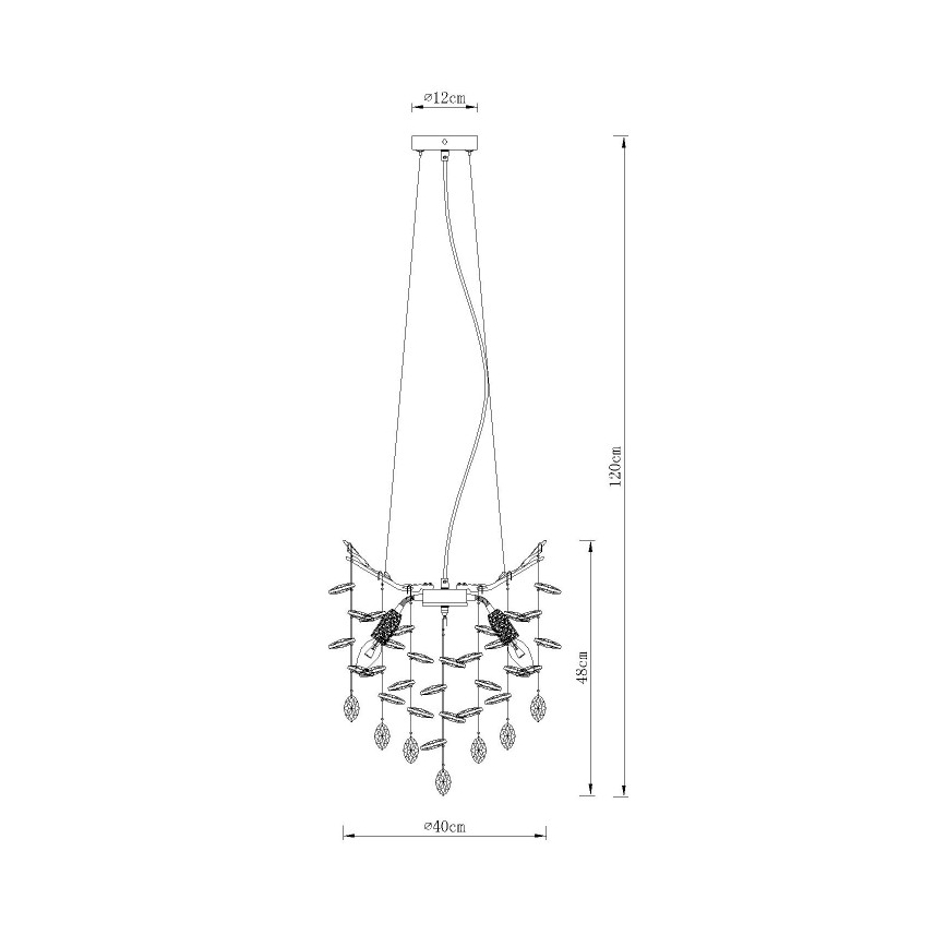 Globo - Srebrni luster na sajli 4xE14/40W/230V