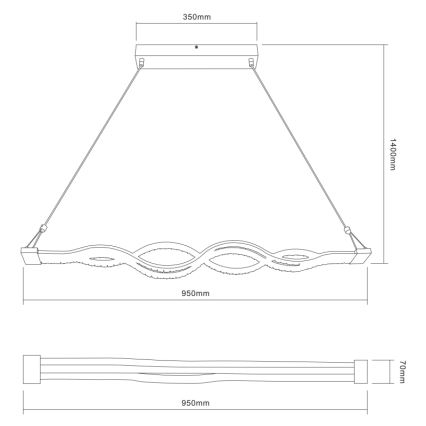 Globo - LED prigušiva viseći luster na sajli LED/30W/230V + daljinski upravljač