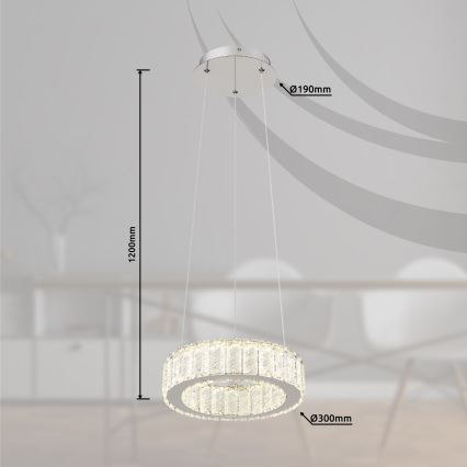 Globo - LED prigušiva luster na sajli LED/30W/230V 2700-6000K prečnik 30 cm + daljinski upravljač