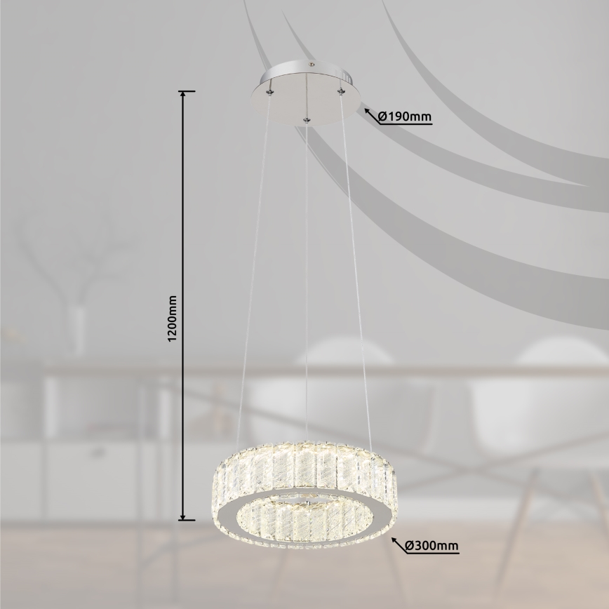 Globo - LED prigušiva luster na sajli LED/30W/230V 2700-6000K prečnik 30 cm + daljinski upravljač