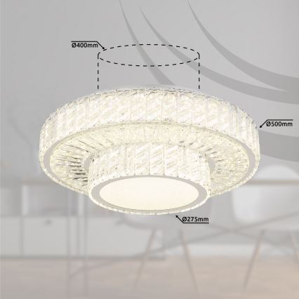 Globo - LED prigušiva plafonska lampa LED/50W/230V 2700-6000K prečnik 50 cm + daljinski upravljač