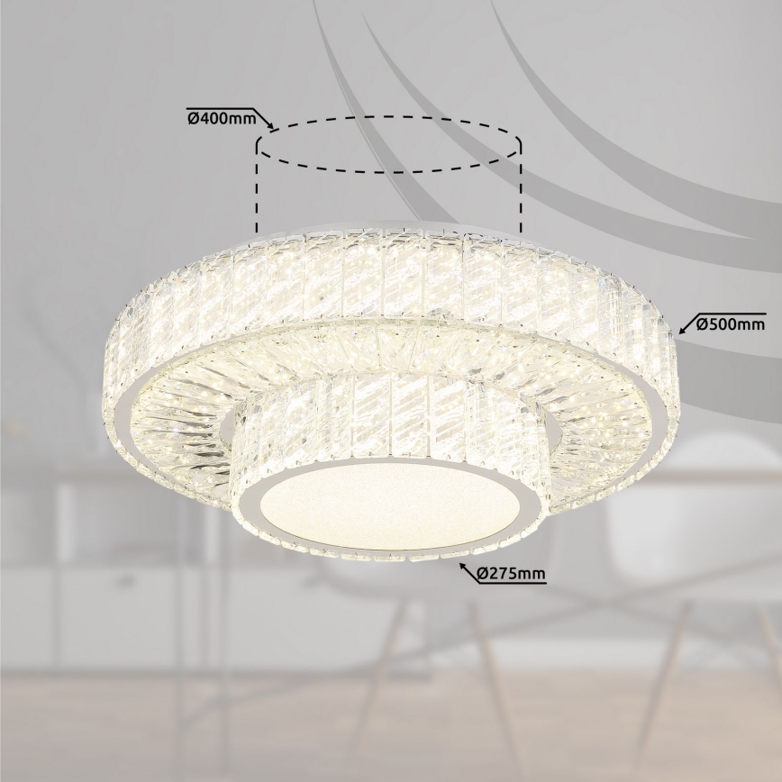 Globo - LED prigušiva plafonska lampa LED/50W/230V 2700-6000K prečnik 50 cm + daljinski upravljač